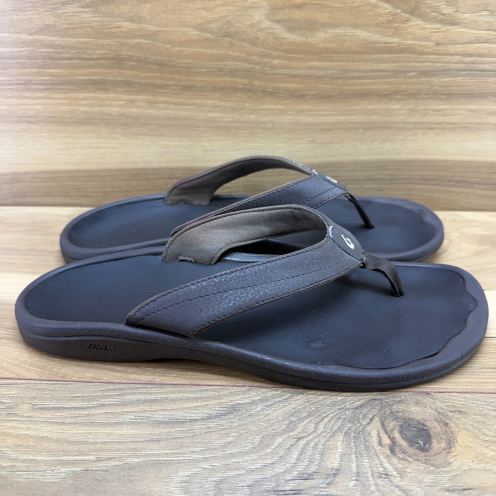 Olukai Ohana Flip Flops Womens 9 EU 39 Brown Thong Sandals Travel Vacation
